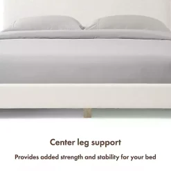 Kirklands Home Boucle Karson Queen Platform Bed White Clearance