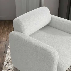 Kirklands Home Boucle Modern Accent Chair White Discount