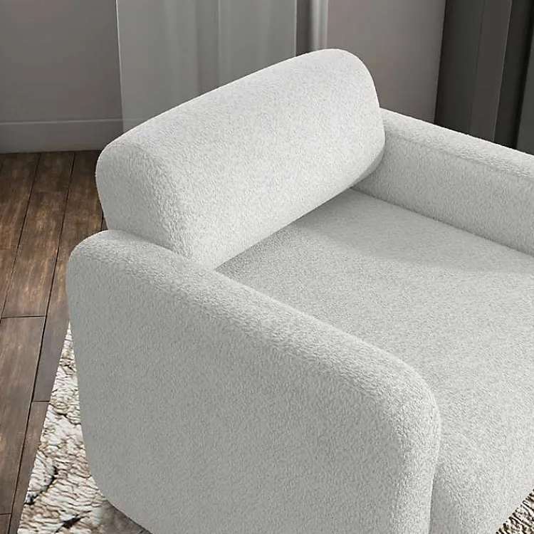 Kirklands Home Boucle Modern Accent Chair White Discount