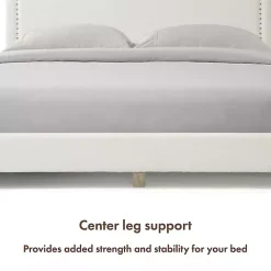 Kirklands Home Boucle Scalloped Corey Queen Platform Bed White Discount