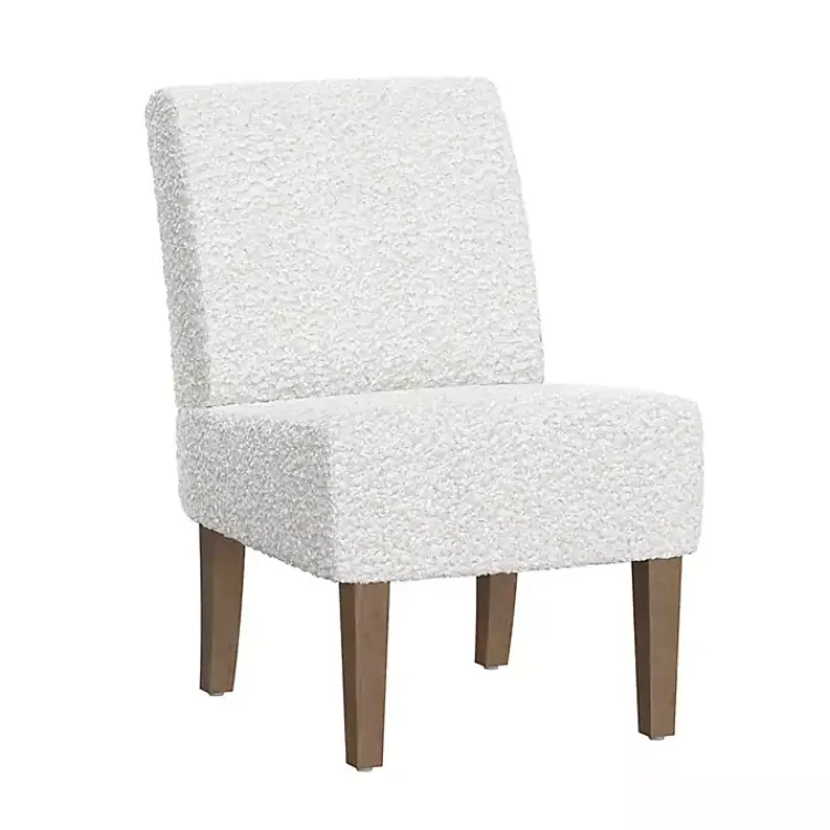 Kirklands Home Boucle Slipper Accent Chair White Clearance