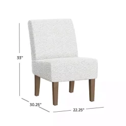Kirklands Home Boucle Slipper Accent Chair White Clearance
