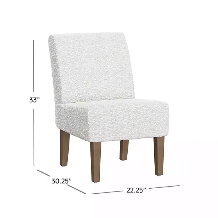 Kirklands Home Boucle Slipper Accent Chair White Clearance
