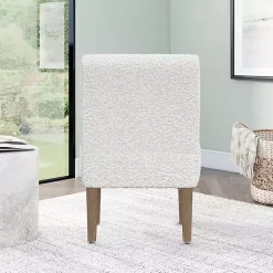 Kirklands Home Boucle Slipper Accent Chair White Clearance