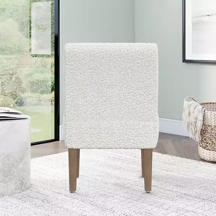 Kirklands Home Boucle Slipper Accent Chair White Clearance