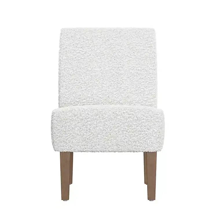 Kirklands Home Boucle Slipper Accent Chair White Clearance