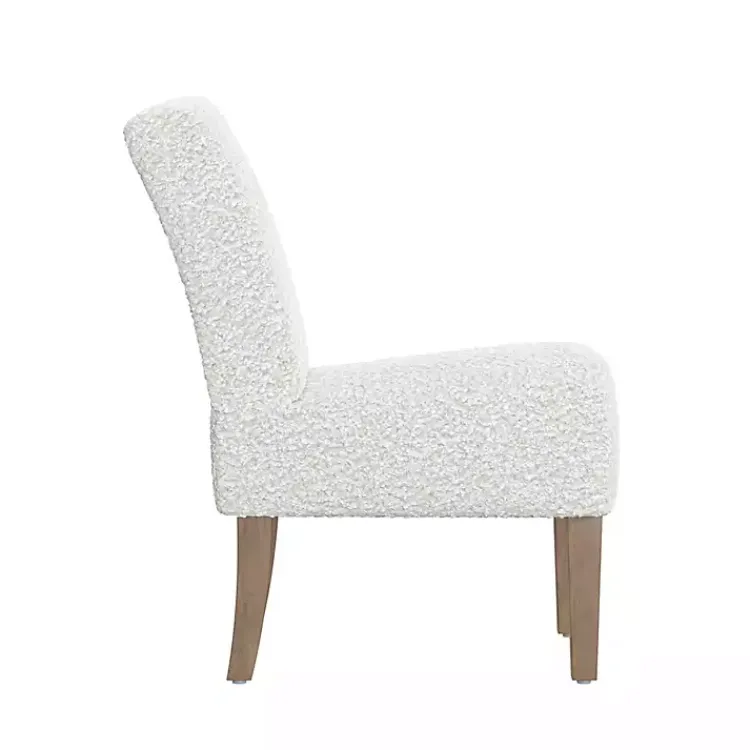 Kirklands Home Boucle Slipper Accent Chair White Clearance