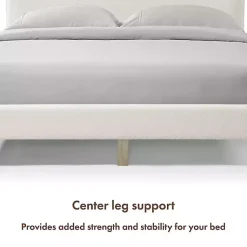Kirklands Home Boucle Upholstered Sara Queen Bed White Sale