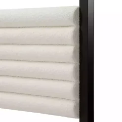 Kirklands Home White Boucle Upholstered Black Canopy Queen Bed Discount
