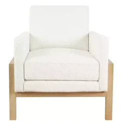 Kirklands Home Boucle Wood Frame Accent Chair White Online