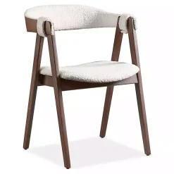 Kirklands Home Boucle Wood Penny Dining Chairs, Set of 2 White Outlet