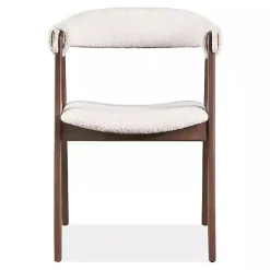 Kirklands Home Boucle Wood Penny Dining Chairs, Set of 2 White Outlet