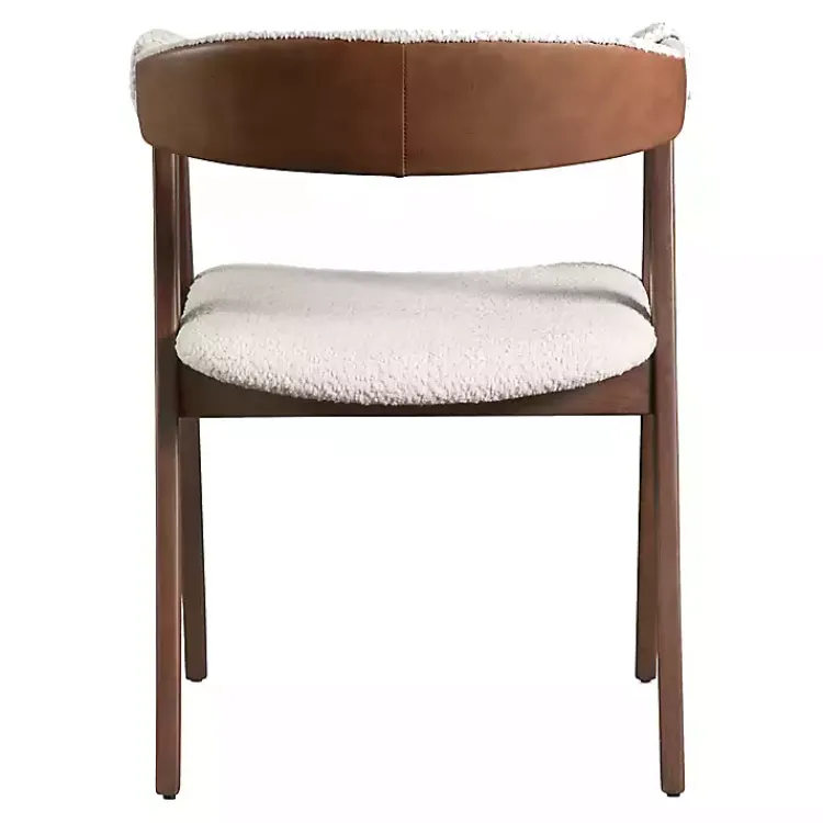 Kirklands Home Boucle Wood Penny Dining Chairs, Set of 2 White Outlet