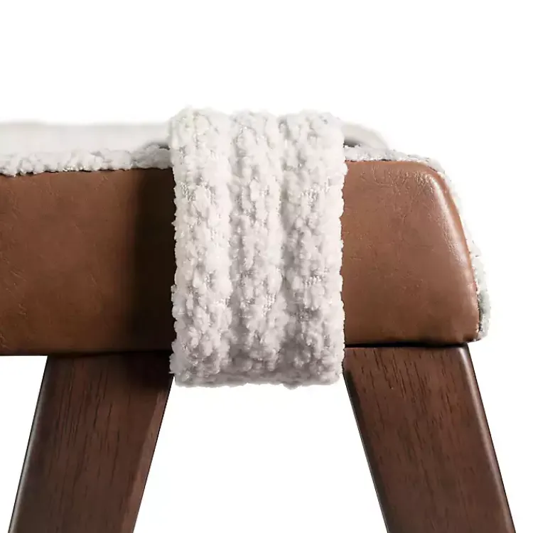 Kirklands Home Boucle Wood Penny Dining Chairs, Set of 2 White Outlet