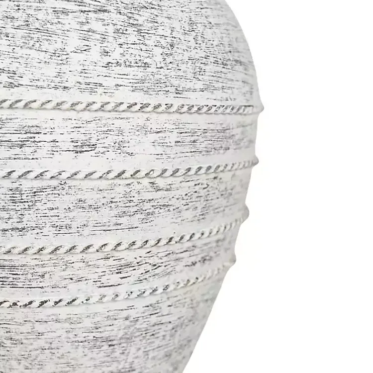 Vases>Kirklands Home White Braided Stripe Metal Vase