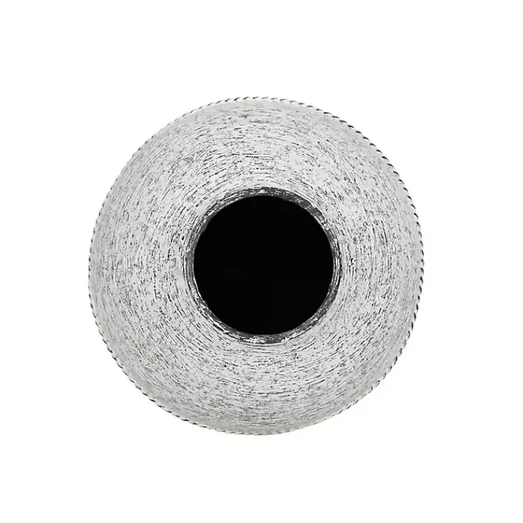 Vases>Kirklands Home White Braided Stripe Metal Vase