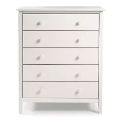Kirklands Home Brazilian Pine Wood 5-Drawer Chest White Hot