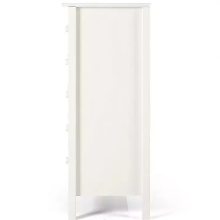 Kirklands Home Brazilian Pine Wood 5-Drawer Chest White Hot