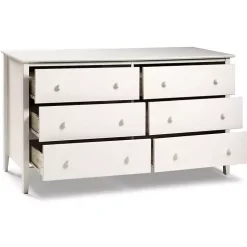 Kirklands Home Brazilian Pine Wood 6-Drawer Dresser White New