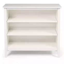 Kirklands Home Brazilian Pine Wood Short Bookshelf White Hot
