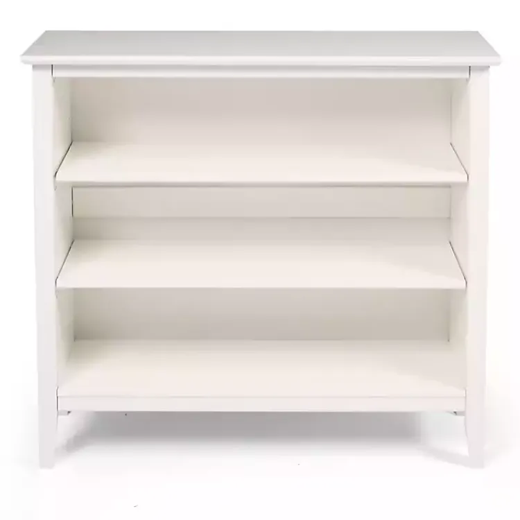 Kirklands Home Brazilian Pine Wood Short Bookshelf White Hot