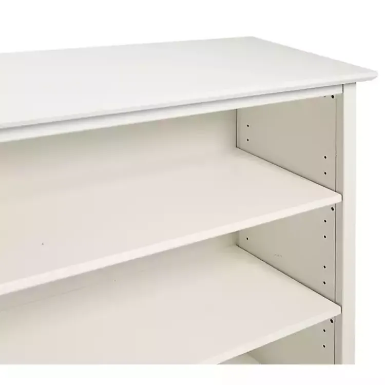 Kirklands Home Brazilian Pine Wood Short Bookshelf White Hot