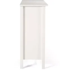 Kirklands Home Brazilian Pine Wood Short Bookshelf White Hot