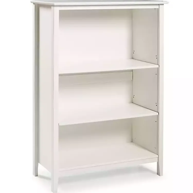 Kirklands Home Brazilian Pine Wood 3-Tier Bookshelf White Hot