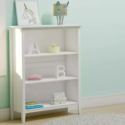 Kirklands Home Brazilian Pine Wood 3-Tier Bookshelf White Hot