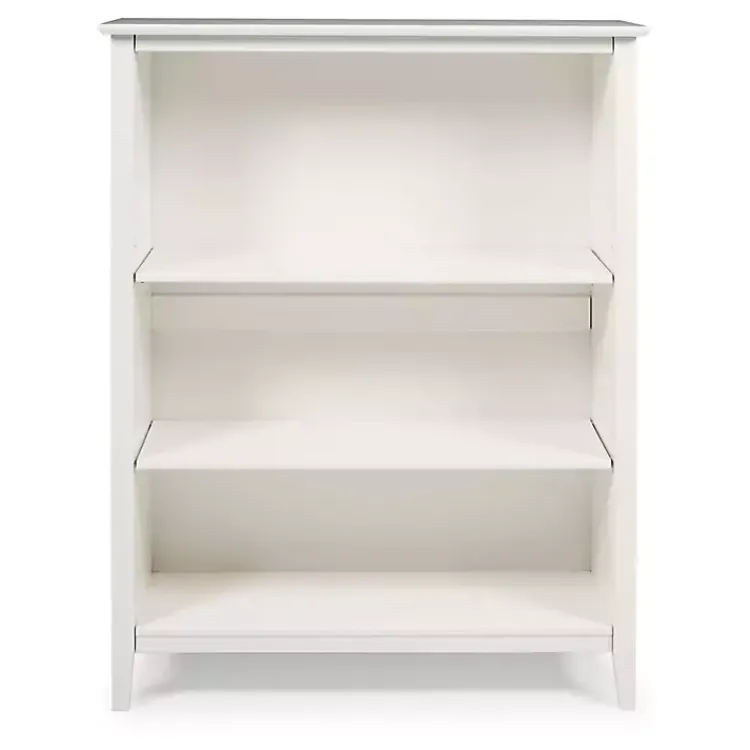 Kirklands Home Brazilian Pine Wood 3-Tier Bookshelf White Hot