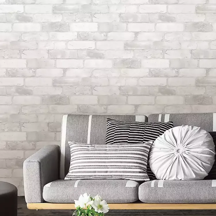 Kirklands Home White Brick Peel & Stick Wallpaper Outlet