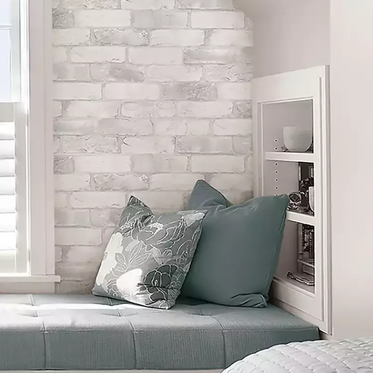 Kirklands Home White Brick Peel & Stick Wallpaper Outlet