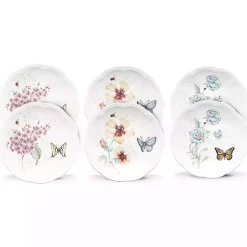 Kirklands Home White Butterfly Meadow Appetizer Plates, Set of 6 Online