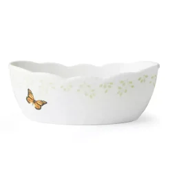 Kirklands Home White Butterfly Meadow Porcelain Bread Basket Outlet