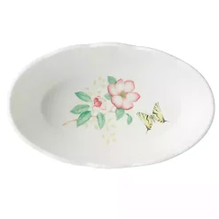 Kirklands Home White Butterfly Meadow Porcelain Bread Basket Outlet