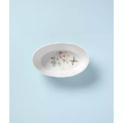 Kirklands Home White Butterfly Meadow Porcelain Bread Basket Outlet