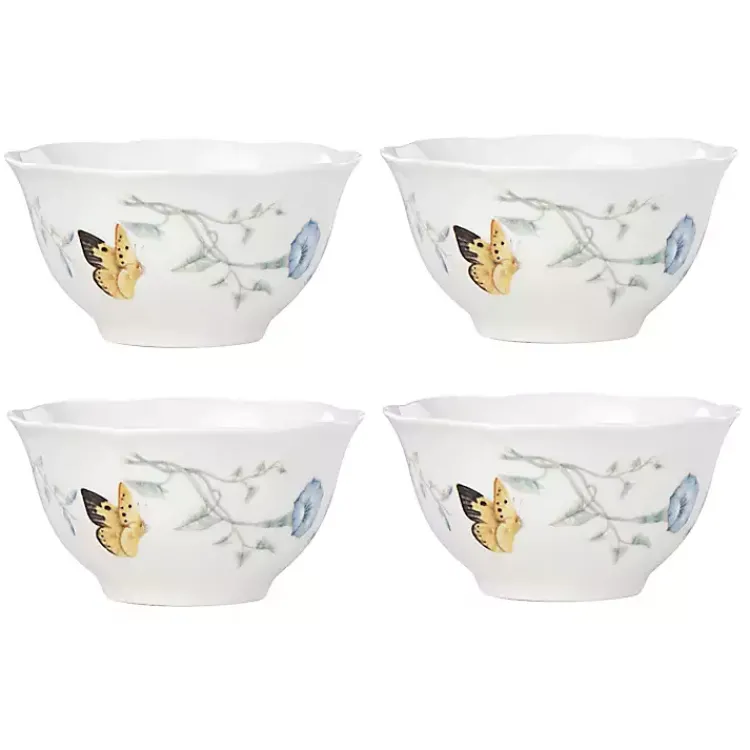 Kirklands Home White Butterfly Meadow Rice Bowls, Set of 4 Outlet