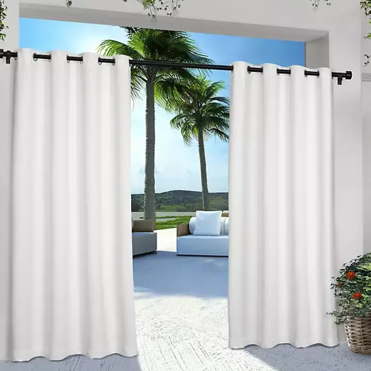 Kirklands Home Cabana Outdoor Curtain Panel Set, 120 in. White