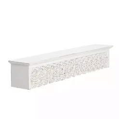 Kirklands Home White Carved Floral Decorative Wall Shelf Online