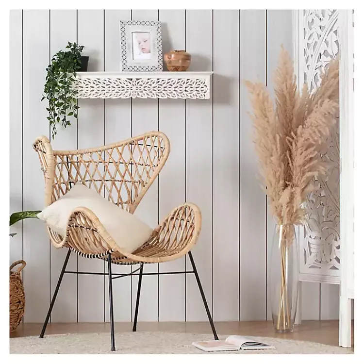 Kirklands Home White Carved Floral Decorative Wall Shelf Online