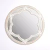 Kirklands Home White Carved Petal Wall Mirror Online
