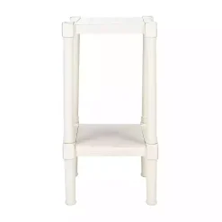 Kirklands Home Carved Pinewood Farmhouse Accent Table White New
