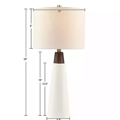 Kirklands Home Ceramic and Wood Cone Table Lamp White Outlet