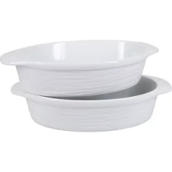Kirklands Home Ceramic Au Gratin Dishes, Set of 2 White New
