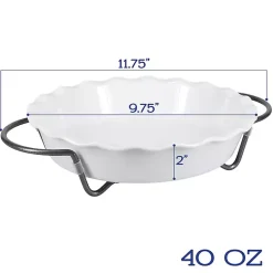 Kirklands Home Ceramic Baker and Pie Dish Set with Racks White Online