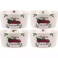 Kirklands Home White Ceramic Christmas Ramekins, Set of 4 Best