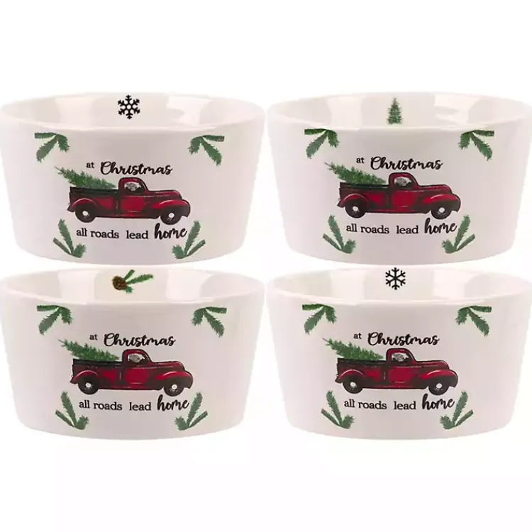 Kirklands Home White Ceramic Christmas Ramekins, Set of 4 Best