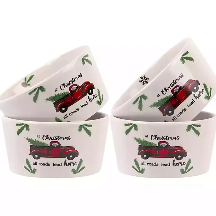 Kirklands Home White Ceramic Christmas Ramekins, Set of 4 Best
