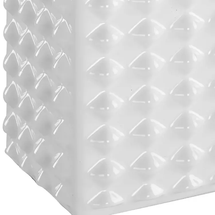 Kirklands Home Ceramic Diamond Textured Table Lamp White