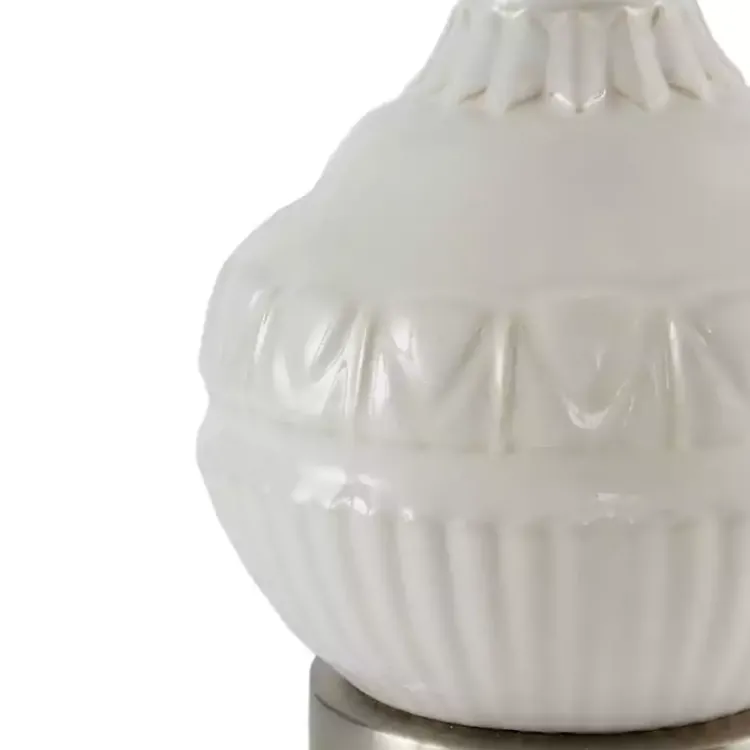 Kirklands Home Ceramic Embossed Table Lamp White